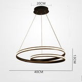 Modern Circular Aluminum LED Pendant Chandelier for Kitchen and Dining Room