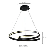Modern Circular Aluminum LED Pendant Chandelier for Kitchen and Dining Room
