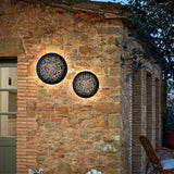 Modern Circular Black LED Outdoor Wall Light Waterproof Round Exterior Sconce for Porch and Garden