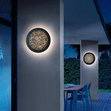 Modern Circular Black LED Outdoor Wall Light Waterproof Round Exterior Sconce for Porch and Garden