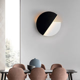 Modern Circular Black Rotatable LED Wall Sconce for Minimalist Living Room and Bedroom Lighting