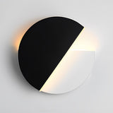 Modern Circular Black Rotatable LED Wall Sconce for Minimalist Living Room and Bedroom Lighting