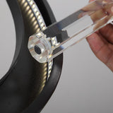 Modern Circular Crystal LED Pendant Light Adjustable Black Ring Chandelier for Dining Room