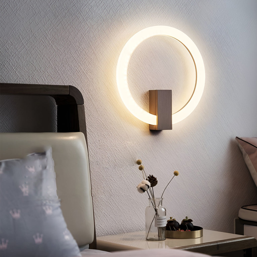 Modern Circular Dimmable LED Wall Sconce Elegant Acrylic Light Fixture for Living Room and Bedroom