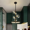 Modern Circular Glass Globe LED Flush Mount Ceiling Light in Matte Black Finish