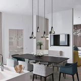 Modern Circular Glass Pendant Light Nordic LED Hanging Ceiling Fixture for Dining Room