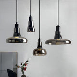 Modern Circular Glass Pendant Light Nordic LED Hanging Ceiling Fixture for Dining Room