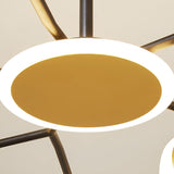 Modern Circular LED Ceiling Chandelier Gold Rings Pendant Light for Living Room Bedroom