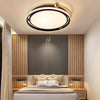 Modern Circular LED Ceiling Light Dimmable Black Flush Mount Fixture for Bedroom and Living Room