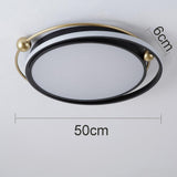 Modern Circular LED Ceiling Light Dimmable Black Flush Mount Fixture for Bedroom and Living Room