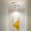 Modern Circular LED Flush Mount Ceiling Light with Adjustable Focus Accent Spotlight