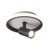 Modern Circular LED Flush Mount Ceiling Light with Adjustable Focus Accent Spotlight