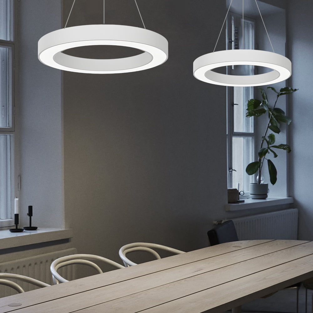 Modern Circular LED Hanging Profile Light Suspended Ring Pendant for Gym Office Spaces