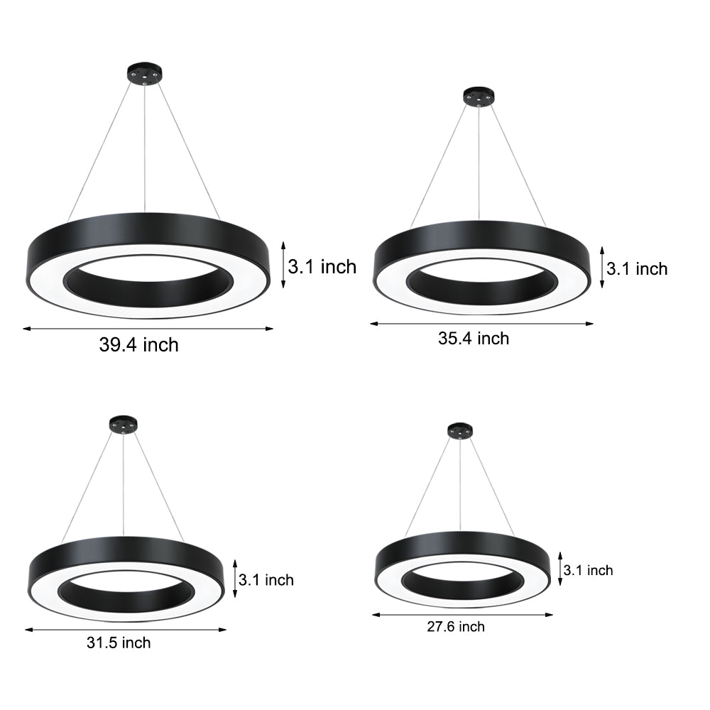 Modern Circular LED Hanging Profile Light Suspended Ring Pendant for Gym Office Spaces