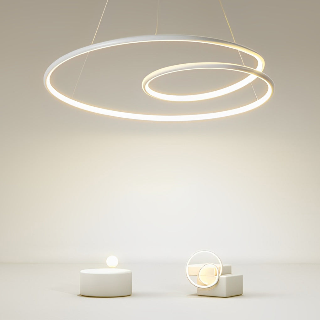 Modern Circular LED Pendant Light Nordic Chandelier with Stepless Dimming and Color Temperature Control