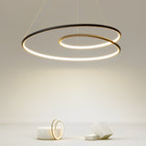 Modern Circular LED Pendant Light Nordic Chandelier with Stepless Dimming and Color Temperature Control