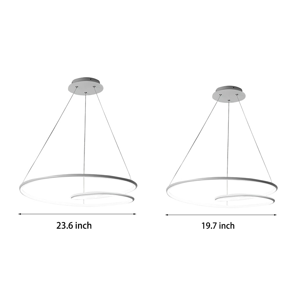 Modern Circular LED Pendant Light Nordic Chandelier with Stepless Dimming and Color Temperature Control