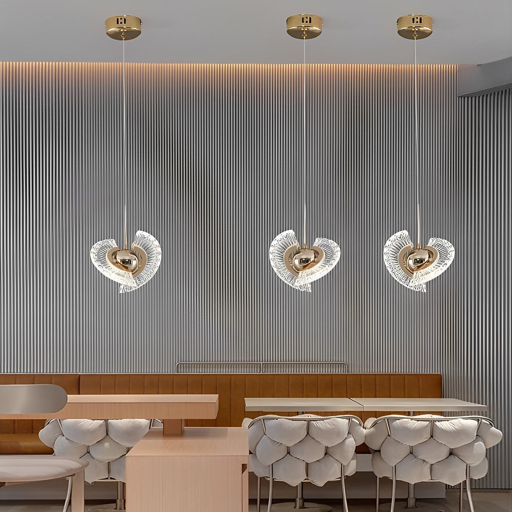 Modern Circular LED Pendant Light with Textured Anodized Acrylic Shade for Living Room