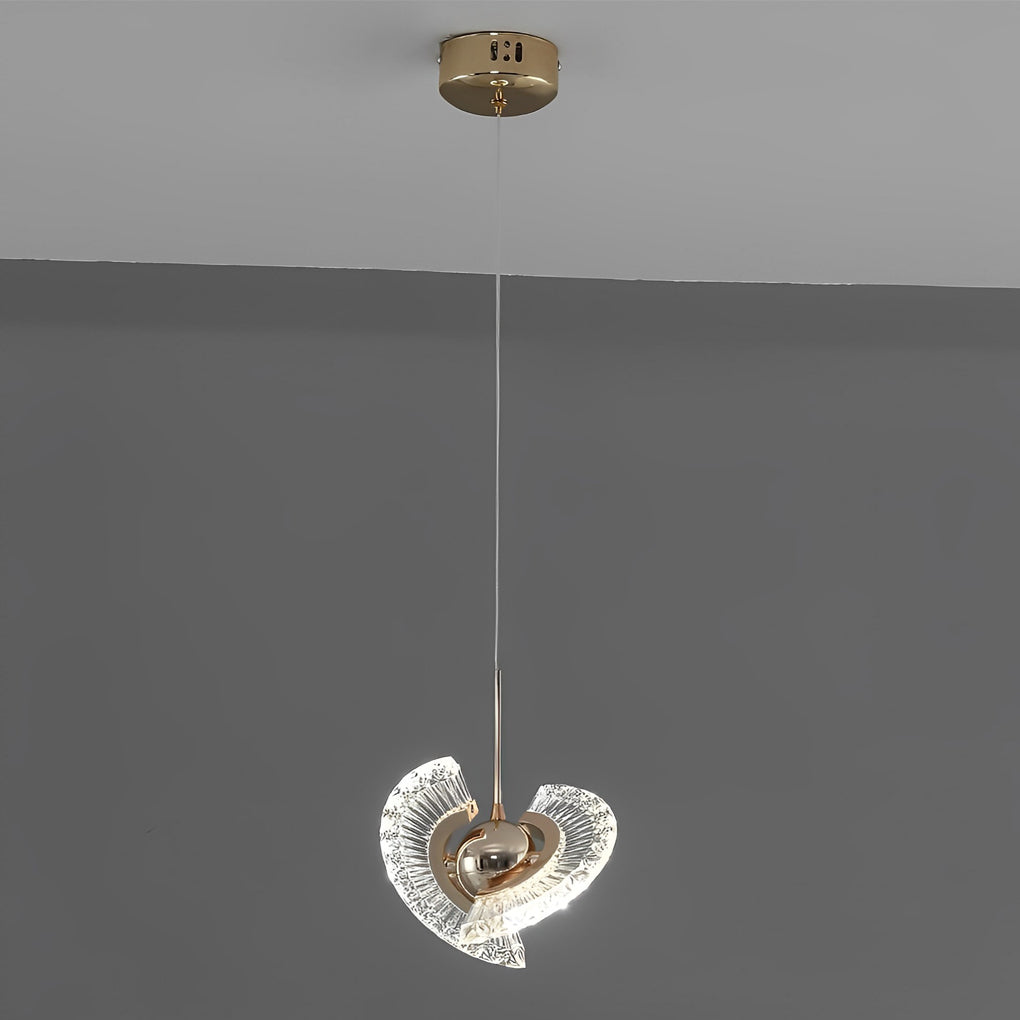 Modern Circular LED Pendant Light with Textured Anodized Acrylic Shade for Living Room