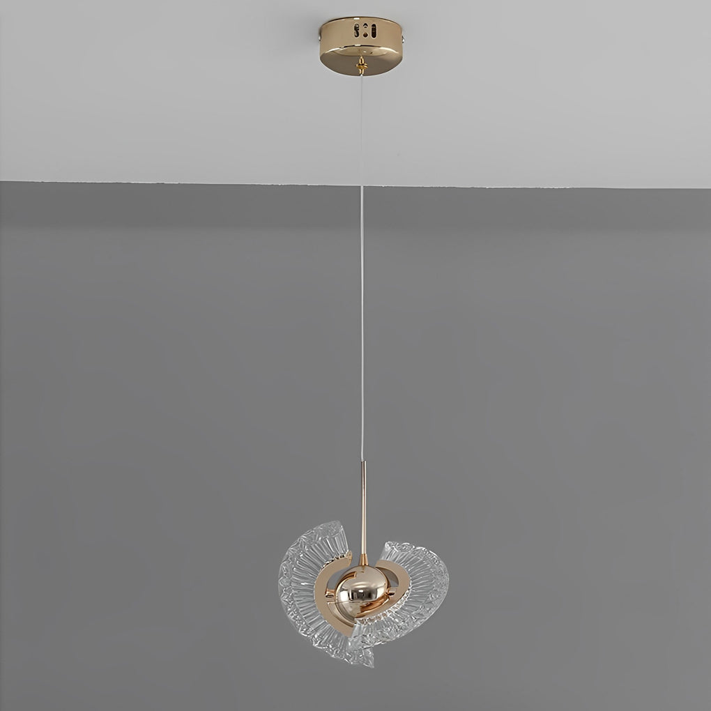 Modern Circular LED Pendant Light with Textured Anodized Acrylic Shade for Living Room