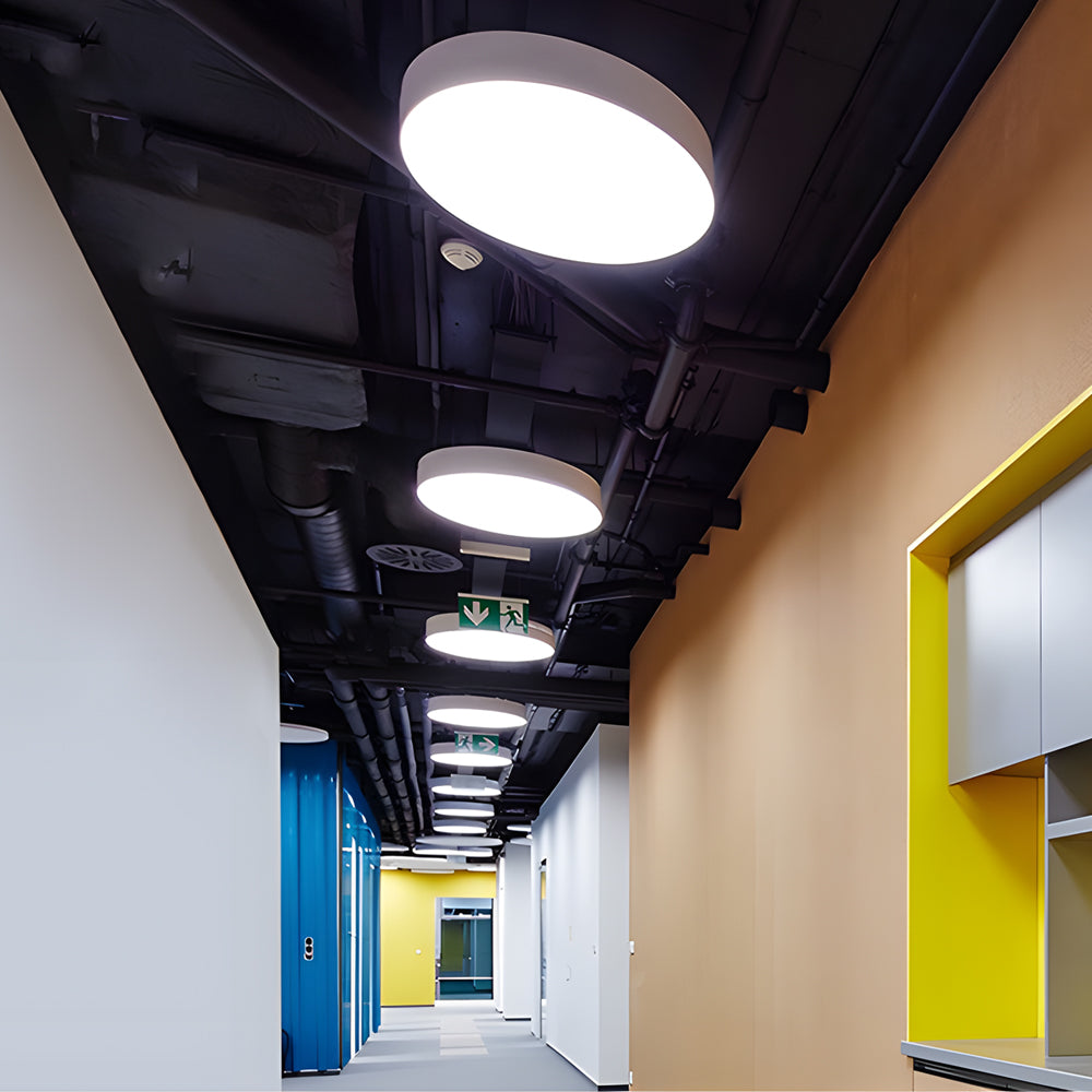 Modern Circular LED Pendant Office Lighting Round Suspended Ceiling Fixture for Workspaces