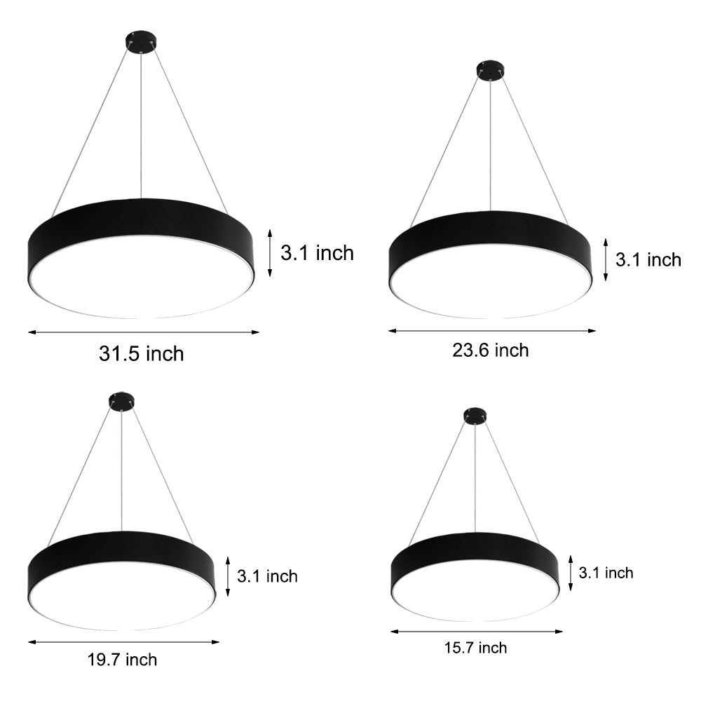 Modern Circular LED Pendant Office Lighting Round Suspended Ceiling Fixture for Workspaces
