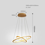 Modern Circular LED Ring Chandelier 2 Light Nordic Pendant Ceiling Fixture for Dining Living Room