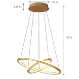 Modern Circular LED Ring Chandelier 2 Light Nordic Pendant Ceiling Fixture for Dining Living Room