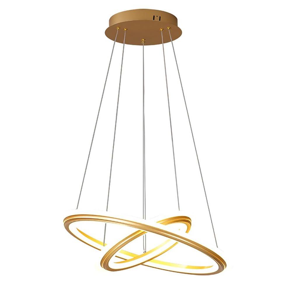 Modern Circular LED Ring Chandelier 2 Light Nordic Pendant Ceiling Fixture for Dining Living Room