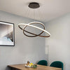 Modern Circular LED Ring Chandelier Acrylic Aluminum Adjustable Pendant Light for Living Room
