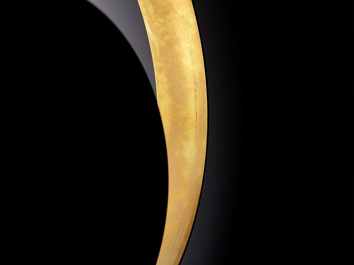 Modern Circular Metal Wall Sconce Brass and Black Finish Minimalist Indirect Lighting for Living Room