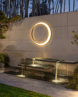 Modern Circular Moon Outdoor LED Wall Light IP65 Waterproof Exterior Sconce for Garden and Villa