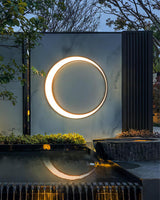 Modern Circular Moon Outdoor LED Wall Light IP65 Waterproof Exterior Sconce for Garden and Villa