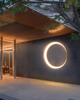 Modern Circular Moon Outdoor LED Wall Light IP65 Waterproof Exterior Sconce for Garden and Villa