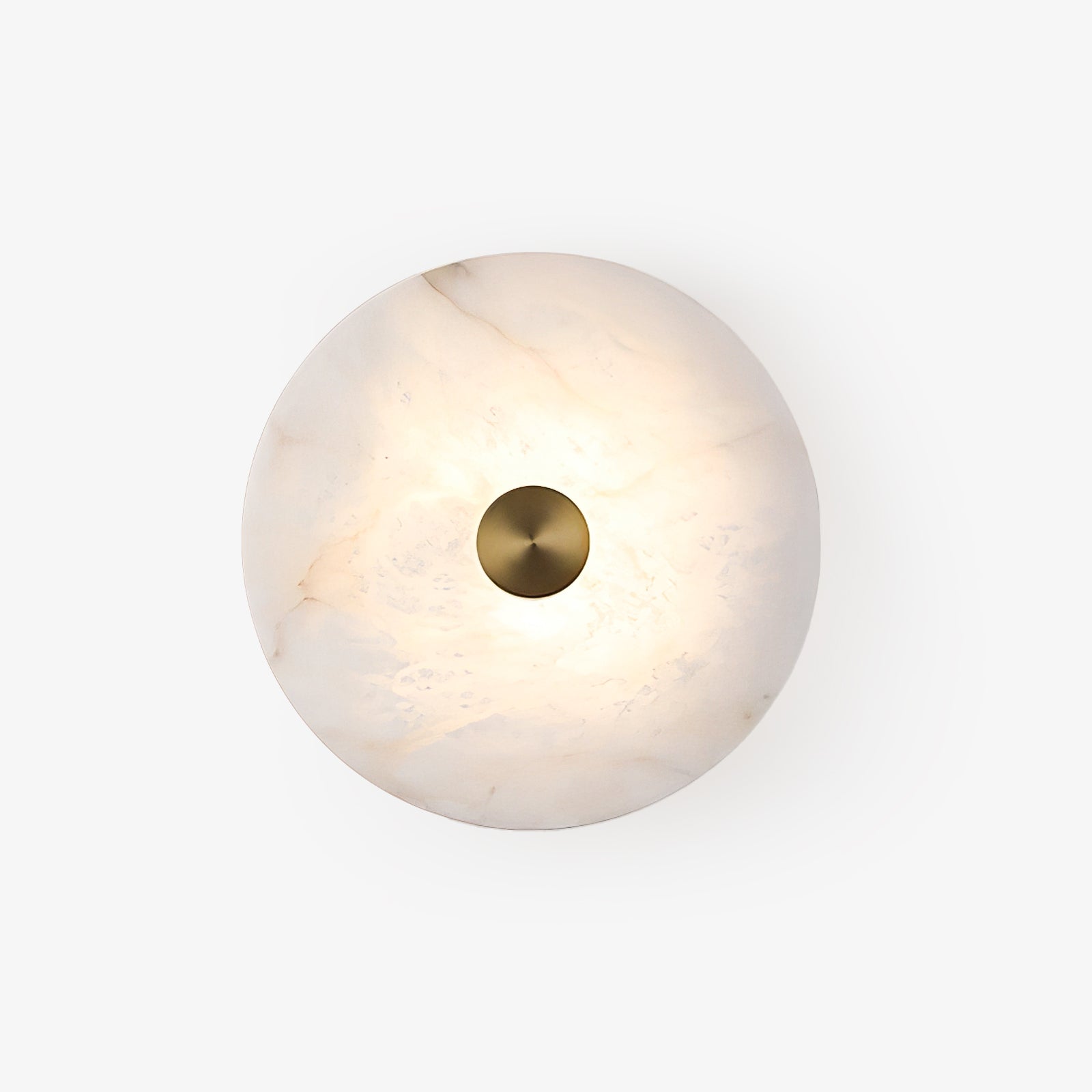 Modern Circular Natural Alabaster LED Wall Lamp Fixture for Elegant Indoor Lighting