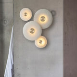 Modern Circular Natural Alabaster LED Wall Lamp Fixture for Elegant Indoor Lighting