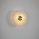 Modern Circular Natural Alabaster LED Wall Lamp Fixture for Elegant Indoor Lighting