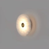 Modern Circular Natural Alabaster LED Wall Lamp Fixture for Elegant Indoor Lighting