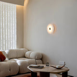 Modern Circular Natural Alabaster LED Wall Lamp Fixture for Elegant Indoor Lighting