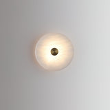 Modern Circular Natural Alabaster LED Wall Lamp Fixture for Elegant Indoor Lighting
