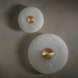Modern Circular Natural Alabaster LED Wall Lamp Fixture for Elegant Indoor Lighting