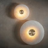 Modern Circular Natural Alabaster LED Wall Lamp Fixture for Elegant Indoor Lighting