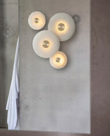 Modern Circular Natural Alabaster LED Wall Lamp Fixture for Elegant Indoor Lighting