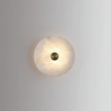 Modern Circular Natural Alabaster LED Wall Lamp Fixture for Elegant Indoor Lighting