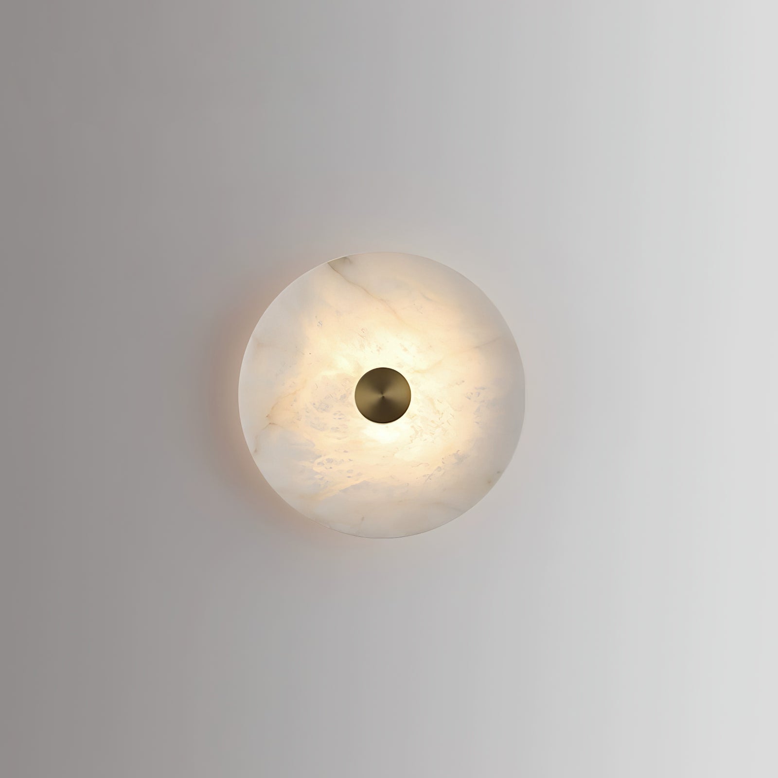 Modern Circular Natural Alabaster LED Wall Lamp Fixture for Elegant Indoor Lighting