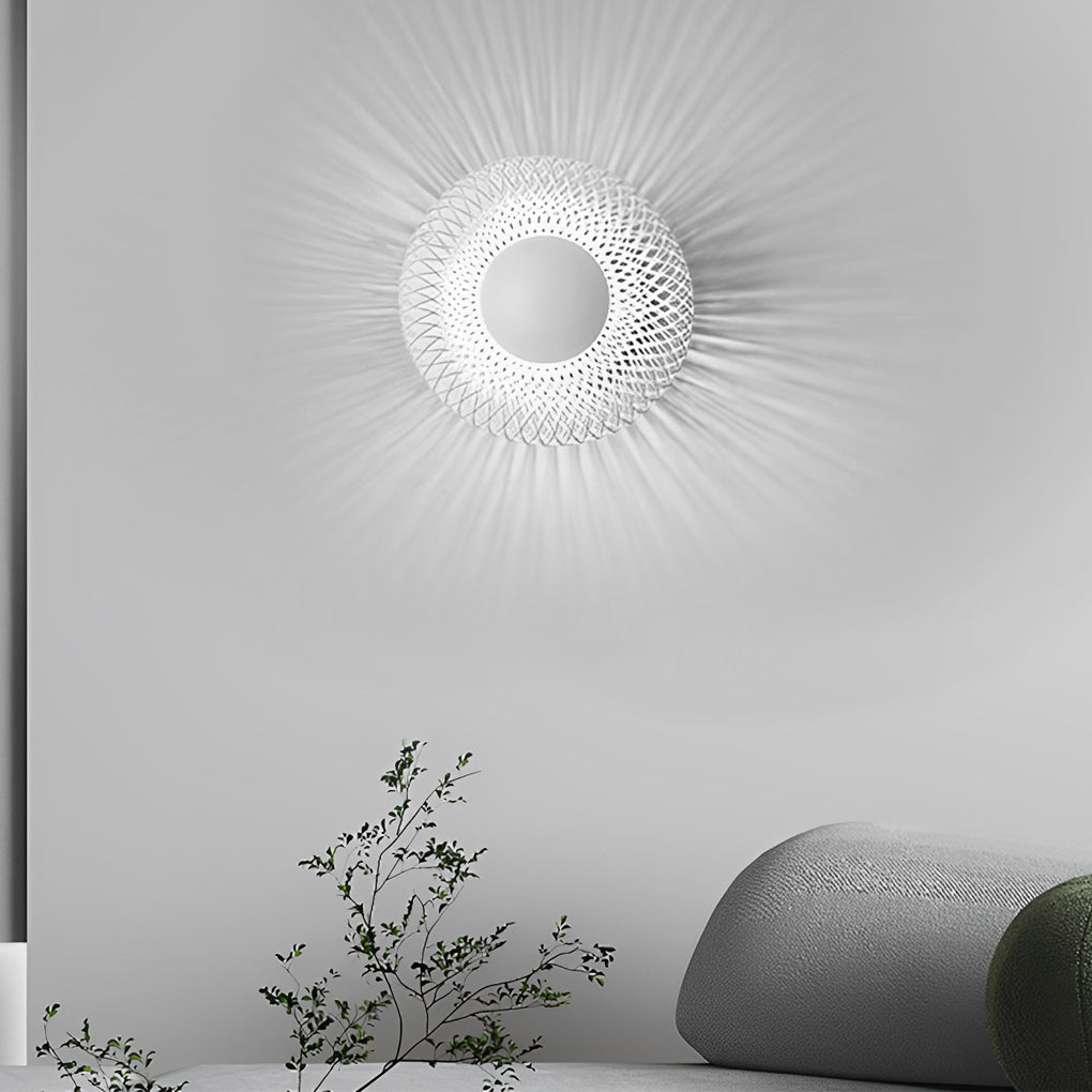 Modern Circular Nest Grid LED Wall Sconce Artistic Iron Indoor Lighting Fixture for Hallways
