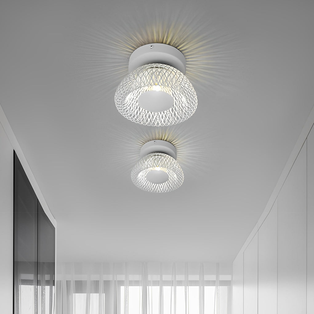 Modern Circular Nest Grid LED Wall Sconce Artistic Iron Indoor Lighting Fixture for Hallways