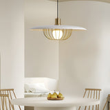 Modern Circular Nordic Pendant Light with Electroplated Iron Finish and Three Step Dimming