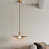 Modern Circular Nordic Pendant Light with Electroplated Iron Finish and Three Step Dimming