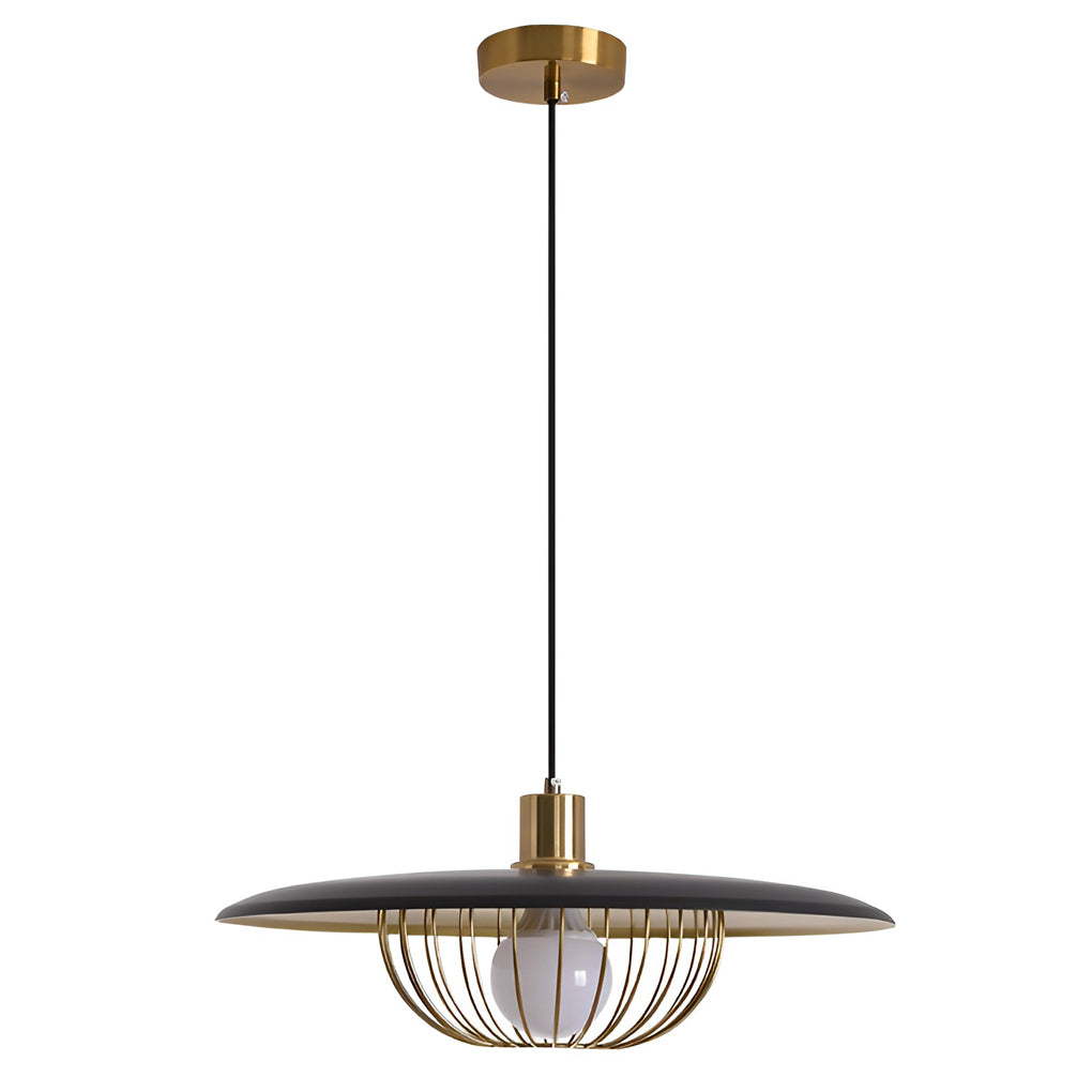 Modern Circular Nordic Pendant Light with Electroplated Iron Finish and Three Step Dimming